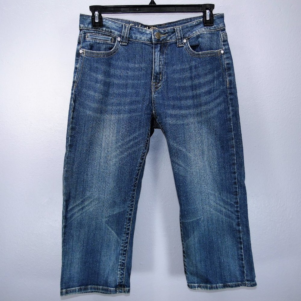 Ethyl Embellished Denim Capris
